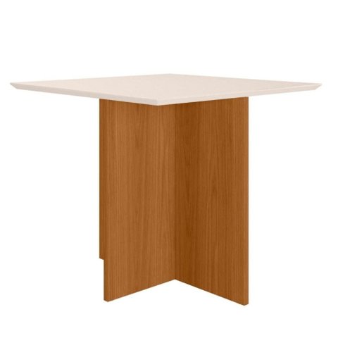 Mesa de Jantar Quadrada 4 Lugares 90cm sem Cadeiras Helô Poliman Móveis Freijo Off White