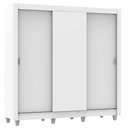 Ver imagem 3 de Guarda Roupa Casal Madesa Mônaco 3 Portas de Correr com Pés - Branco
