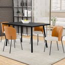 Ver imagem 2 de Kit 6 Cadeiras Sala de Jantar Estofada Gavi L02 Couríssimo Whisky Linho Cru - Lyam Decor