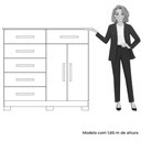 Ver imagem 3 de Cômoda Sapateira Mandarim 6 Gavetas 2 Portas Cinamomo