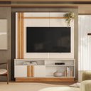 Ver imagem 1 de Estante Home para Tv até 60 Polegadas 160cm Fortaleza Off White Marrom Canela