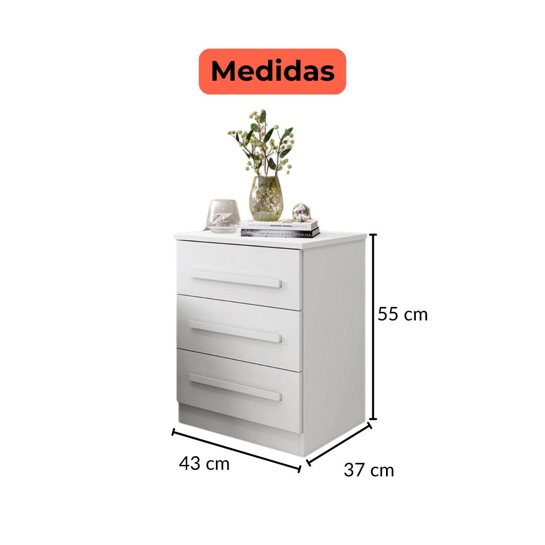 Mesa de Cabeceira Império Branco - Benetil - 2