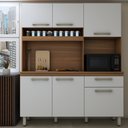 Ver imagem 3 de Cozinha Compacta Larissa 6 Portas 1 Gaveta Freijó/branco - Panorama Móveis
