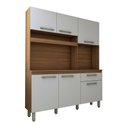 Ver imagem 1 de Cozinha Compacta Larissa 6 Portas 1 Gaveta Freijó/branco - Panorama Móveis