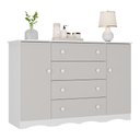 Ver imagem 2 de Cômoda Infantil 125cm 2 Portas e 4 Gavetas Realeza Multimóveis Mp4455 Branco/off White