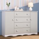 Ver imagem 1 de Cômoda Infantil 125cm 2 Portas e 4 Gavetas Realeza Multimóveis Mp4455 Branco/off White
