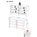 Ver imagem 4 de Cômoda Infantil 136cm com 6 Gavetas Multimóveis Mp4336 Branco