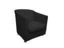 Ver imagem 4 de Kit Namoradeira + 1 Poltrona Decorativa Biane Couro Preto Pés Cromado Mz Decor