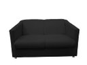 Ver imagem 2 de Kit Namoradeira + 1 Poltrona Decorativa Biane Couro Preto Pés Cromado Mz Decor