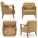Ver imagem 7 de Poltrona Decorativa Capitone Siena Pes Madeira Linho Color Trend Tca 219 Moll