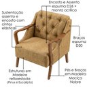 Ver imagem 4 de Poltrona Decorativa Capitone Siena Pes Madeira Linho Color Trend Tca 219 Moll