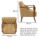 Ver imagem 3 de Poltrona Decorativa Capitone Siena Pes Madeira Linho Color Trend Tca 219 Moll