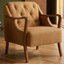 Ver imagem 2 de Poltrona Decorativa Capitone Siena Pes Madeira Linho Color Trend Tca 219 Moll