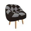Ver imagem 2 de Poltrona Paloma Escritório Sala Pé Palito Suede Marrom e Suede Cinza - Dominic Decor