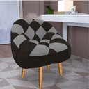 Ver imagem 1 de Poltrona Paloma Escritório Sala Pé Palito Suede Marrom e Suede Cinza - Dominic Decor
