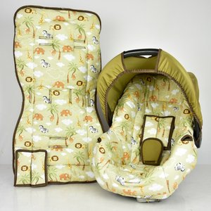 CAPA DE BEBÊ CONFORTO E CAPA CARRINHO - SAFARI KAKI