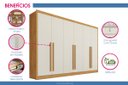 Ver imagem 4 de Guarda Roupa Casal 6 Portas e 6 Gavetas Valencia Off White/peroba - Europa