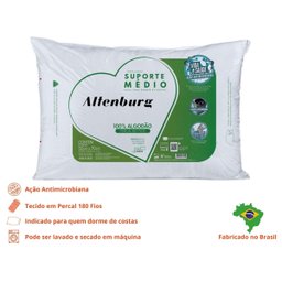 Travesseiro Altenburg Suporte Médio Percal 180 Fios Branco - 4