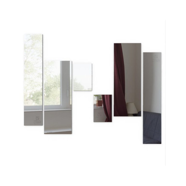 Espelho Decorativo Retângulos Acrílico Espelhado 6 Peças