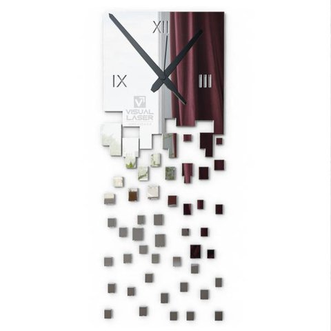 Relógio de Parede Espelho Acrílico Abstrato Sala Quarto