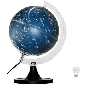 Globo Terrestre Planisfério Celeste Iluminado Abajur 21cm