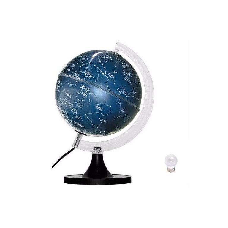 Globo Terrestre Planisfério Celeste Iluminado Abajur 21cm