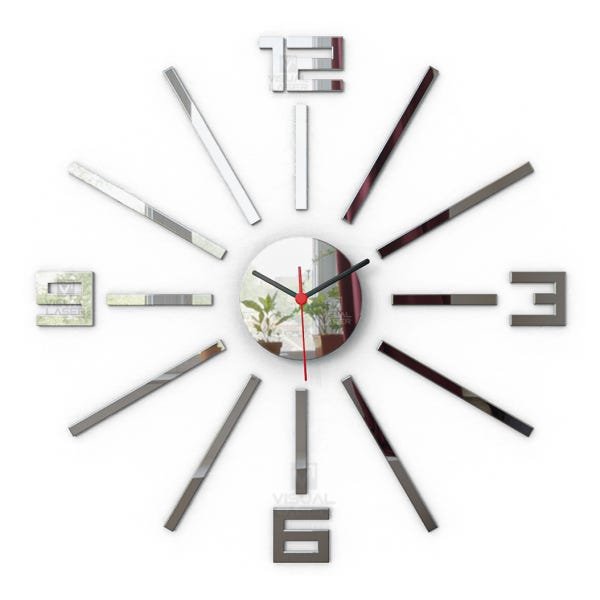 Relógio Parede Espelho Moderno 35cm de Diâmetro