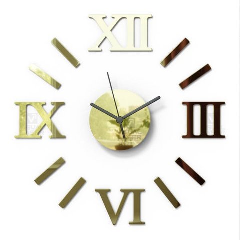 Relógio De Parede Romado Dourado 55cm Monte Você Mesmo