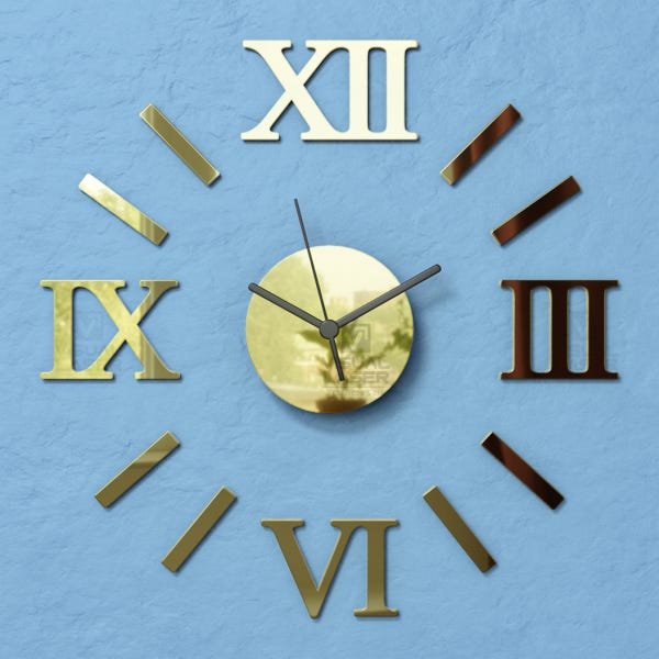 Relógio De Parede Romado Dourado 55cm Monte Você Mesmo - 5