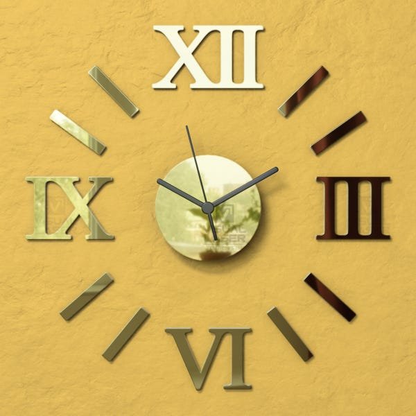 Relógio De Parede Romado Dourado 55cm Monte Você Mesmo - 4