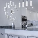 Ver imagem 2 de Relógio Parede Espelho Acrílico Quadrados Sala Quarto