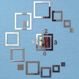 Relógio Parede Espelho Acrílico Quadrados Sala Quarto - 7