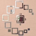Ver imagem 6 de Relógio Parede Espelho Acrílico Quadrados Sala Quarto