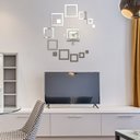 Ver imagem 3 de Relógio Parede Espelho Acrílico Quadrados Sala Quarto