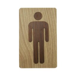 Placa Banheiro Wc Sinalização Par Lavável Acabamento Madeira - 2