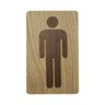 Placa Banheiro Wc Sinalização Par Lavável Acabamento Madeira - 2