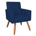 Ver imagem 2 de Kit Poltrona e Namoradeira Nina Suede Pés Palito Castanho - Pallazio - Azul Marinho