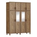 Ver imagem 2 de Conjunto de Quarto Grécia: Guarda-Roupa 8 Portas c/ Maleiro Cômoda 6 Gavetas Madeira Pinus Imbuia -