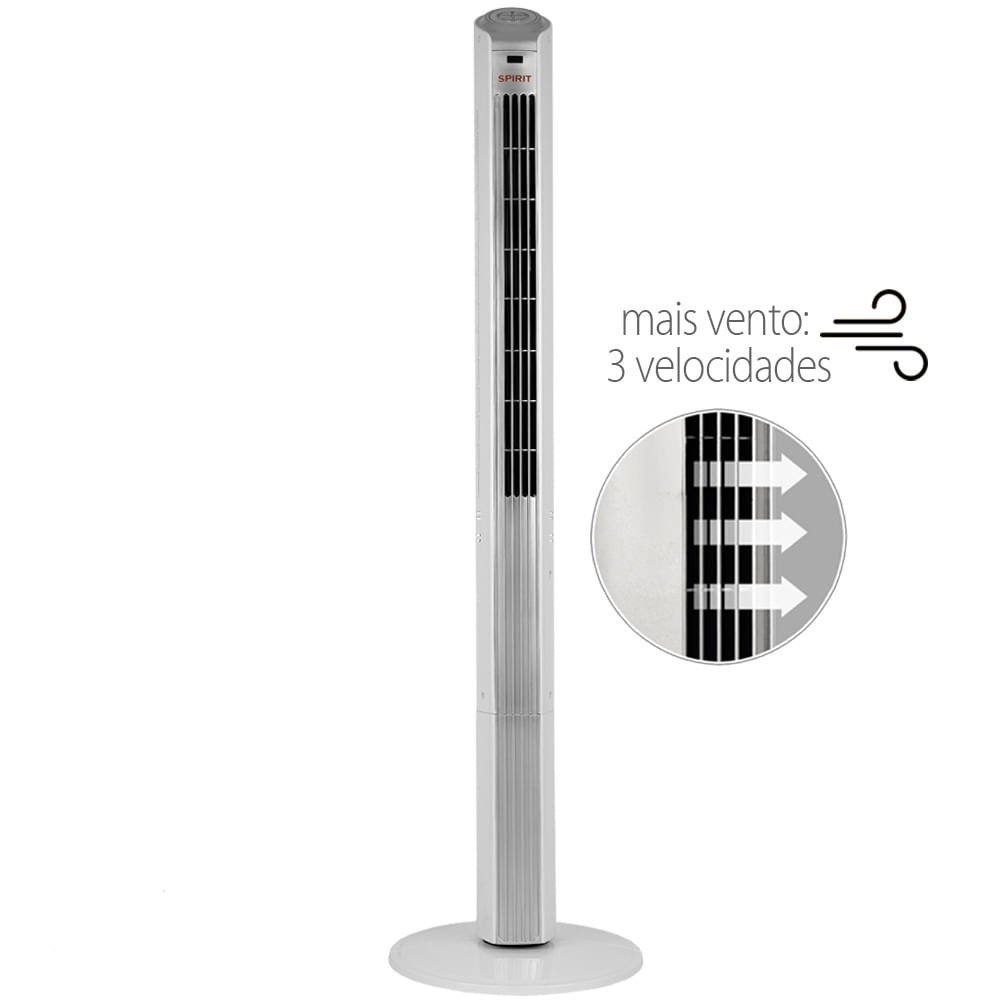 Ventilador Torre Spirit Maxximos Elegant Ts1200 Branco Prata 127v - 2
