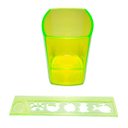 Ver imagem 3 de Kit Porta Canetas Régua Neon Verde + Caneta Esfero 10 Cores