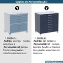 Ver imagem 3 de Mapoteca 10 Gavetas Pandin 120cm (larg) Inmetro Tampo Mdp Branco Estrutura Aço Cinza Gavetas