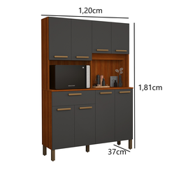 Armario de Cozinha Pequeno Jade 120cm Resistente - 4