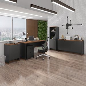 Conjunto Escritório Office Escrivaninha Balcões Gaveteiro Berlin