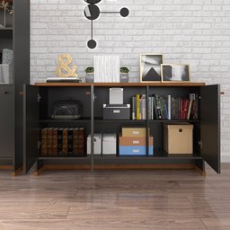 Conjunto Escritório Office Escrivaninha Balcões Gaveteiro Berlin - 4