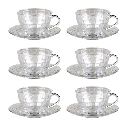 Conjunto de Xícaras Cazza Picnic em Vidro 290ml 6 Peças