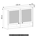 Ver imagem 3 de Armário de Cozinha 120cm 2 Portas com Vidro Marina Freijó L01 - Mpozenato