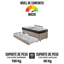 Ver imagem 7 de Bicama Box Baú Solteiro com Colchão Gransleep Ecoflex Molas Verticoil Courino Linho Bege 88x188