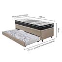 Ver imagem 2 de Bicama Box Baú Solteiro com Colchão Gransleep Ecoflex Molas Verticoil Courino Linho Bege 88x188