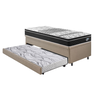 Bicama Box Baú Solteiro com Colchão Gransleep Ecoflex Molas Verticoil Courino Linho Bege 88x188 - 9