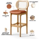 Ver imagem 4 de Kit 05 Banquetas Altas Para Cozinha Bancada Sala Tela Betta Fixa L02 Couríssimo Camel - Lyam Decor